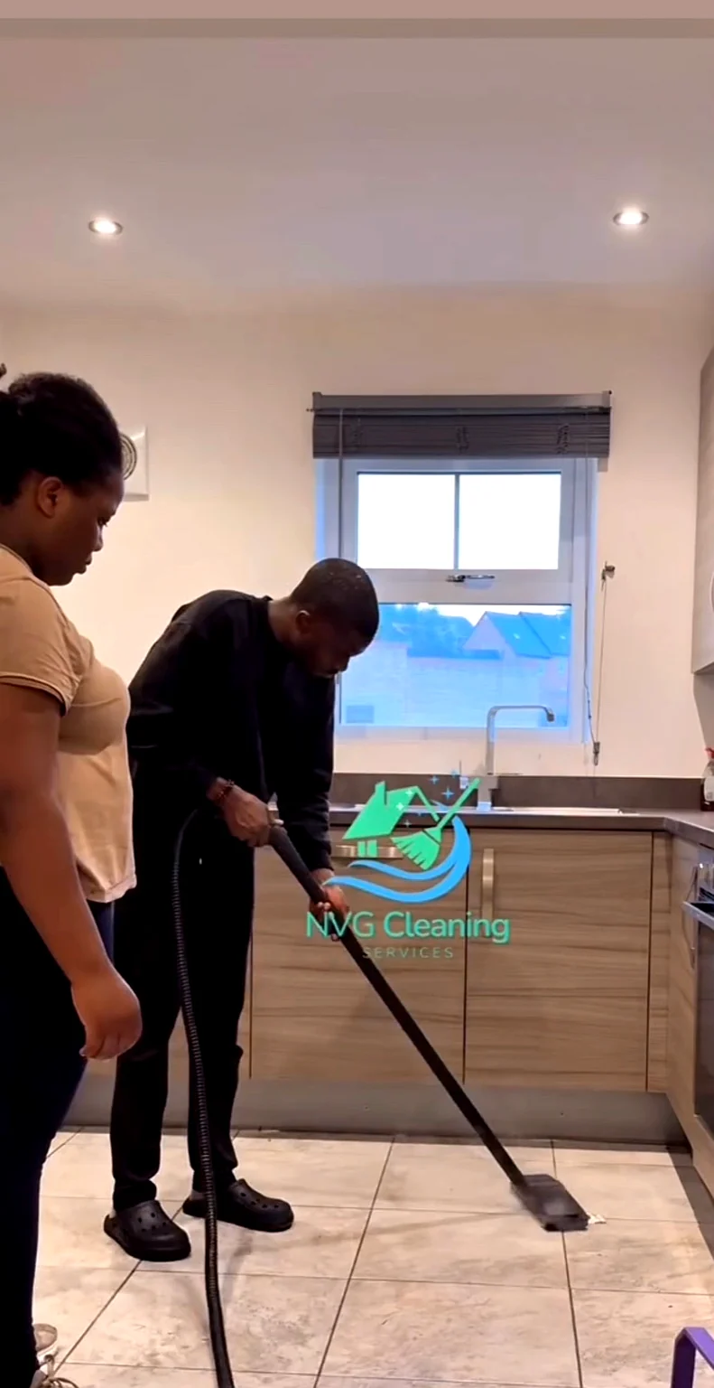 NVG Cleaning team professionally cleaning a kitchen